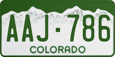 CO license plate AAJ786