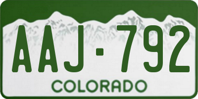 CO license plate AAJ792