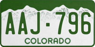 CO license plate AAJ796