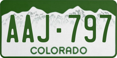 CO license plate AAJ797