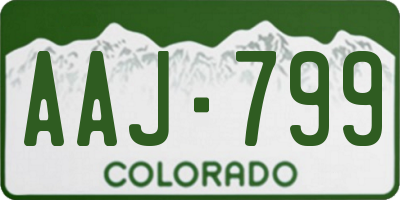 CO license plate AAJ799