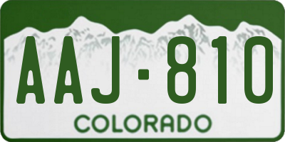 CO license plate AAJ810