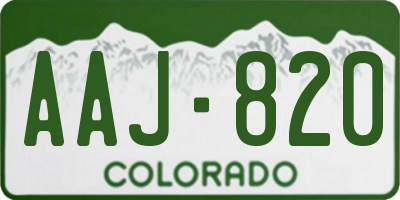 CO license plate AAJ820