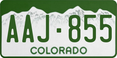 CO license plate AAJ855