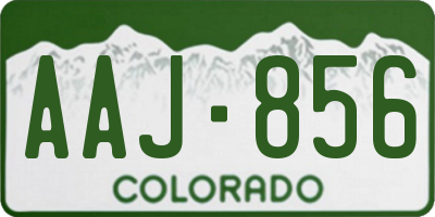 CO license plate AAJ856