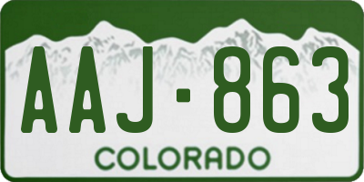 CO license plate AAJ863