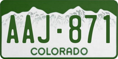 CO license plate AAJ871