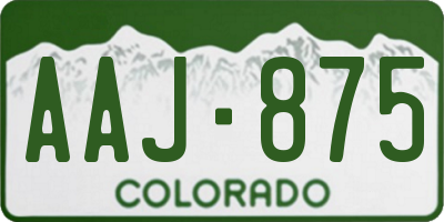 CO license plate AAJ875