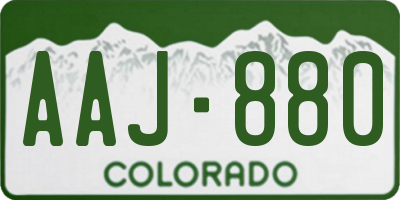 CO license plate AAJ880