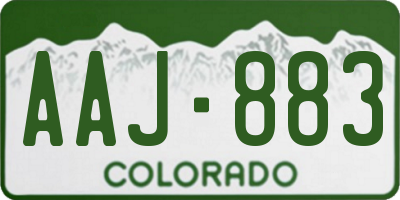 CO license plate AAJ883