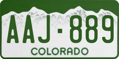 CO license plate AAJ889