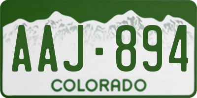 CO license plate AAJ894