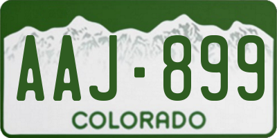 CO license plate AAJ899