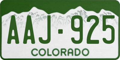 CO license plate AAJ925