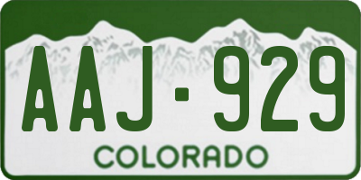 CO license plate AAJ929