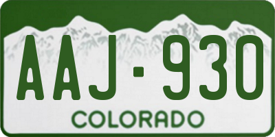 CO license plate AAJ930