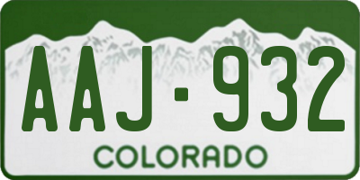 CO license plate AAJ932
