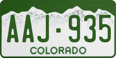 CO license plate AAJ935