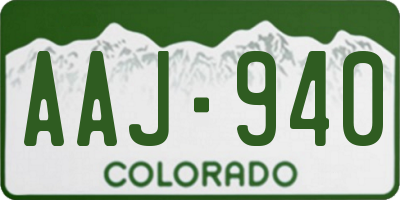 CO license plate AAJ940