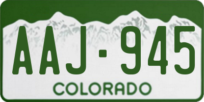 CO license plate AAJ945