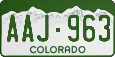 CO license plate AAJ963