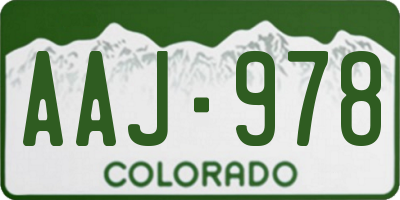 CO license plate AAJ978