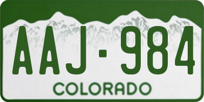 CO license plate AAJ984