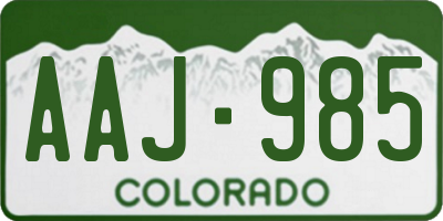 CO license plate AAJ985