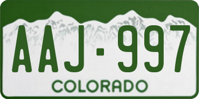 CO license plate AAJ997