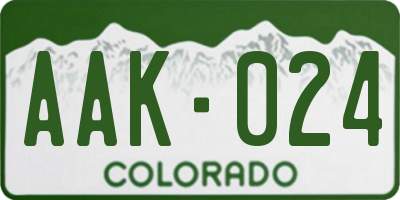 CO license plate AAK024