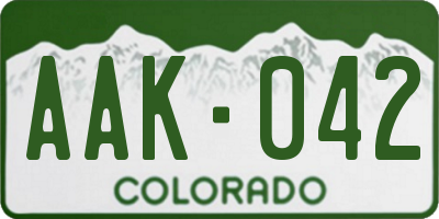 CO license plate AAK042