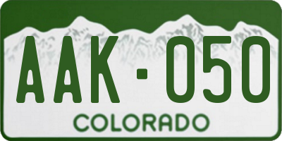 CO license plate AAK050