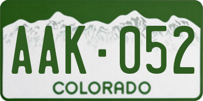 CO license plate AAK052