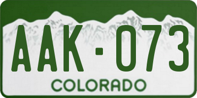 CO license plate AAK073
