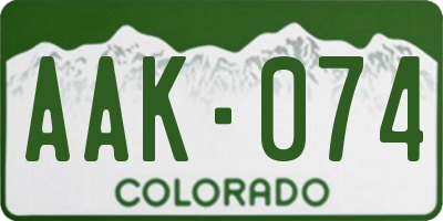 CO license plate AAK074