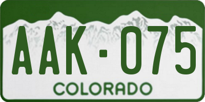 CO license plate AAK075