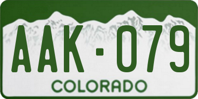 CO license plate AAK079