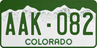 CO license plate AAK082