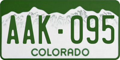 CO license plate AAK095
