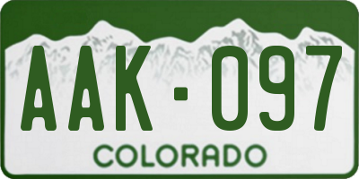 CO license plate AAK097