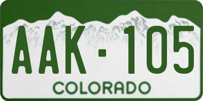 CO license plate AAK105