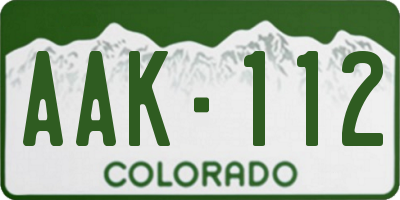 CO license plate AAK112