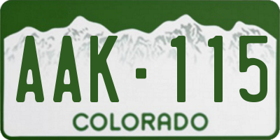 CO license plate AAK115