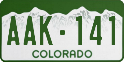 CO license plate AAK141