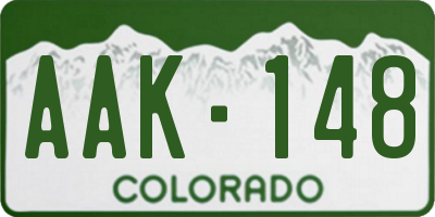 CO license plate AAK148
