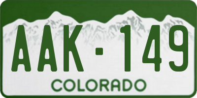 CO license plate AAK149