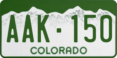 CO license plate AAK150