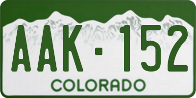 CO license plate AAK152