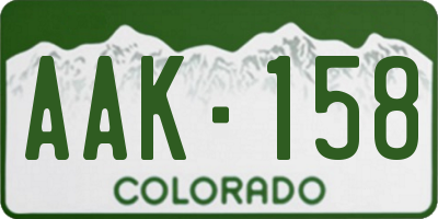 CO license plate AAK158