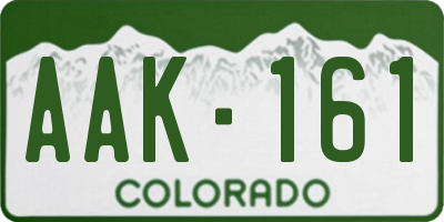 CO license plate AAK161